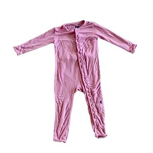 Kickee Pants Ruffled Pink Footie